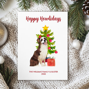 Cartes Pour Fêtes Annuelles Australian Shepherd Happy Howlidays Card