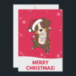Cartes Pour Fêtes Annuelles Australian Shepherd Merry Christmas Winter<br><div class="desc">L'Australian Shepherd at Christmas with fairy lights. Funny animals with poists for the holidays. Also funny for Christmas in July. Dogs are cute animals and are parfait pour Christmas.</div>