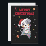 Cartes Pour Fêtes Annuelles Australian Shepherd Merry Christmas Winter<br><div class="desc">L'Australian Shepherd at Christmas with fairy lights. Funny animals with poists for the holidays. Also funny for Christmas in July. Dogs are cute animals and are parfait pour Christmas.</div>