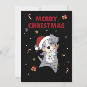 Cartes Pour Fêtes Annuelles Australian Shepherd Merry Christmas Winter