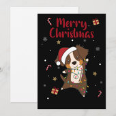 Cartes Pour Fêtes Annuelles Australian Shepherd Merry Christmas Winter (Devant / Derrière)