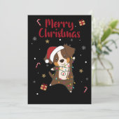 Cartes Pour Fêtes Annuelles Australian Shepherd Merry Christmas Winter (Debout devant)