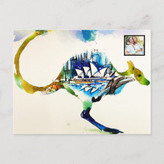 Cartes Pour Fêtes Annuelles Australie City Skyline Travel Love Watercolor