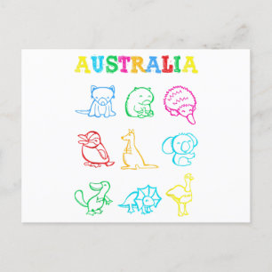 Cartes Pour Fêtes Annuelles Australie Jour enfant Chemise drôle Animaux amusan