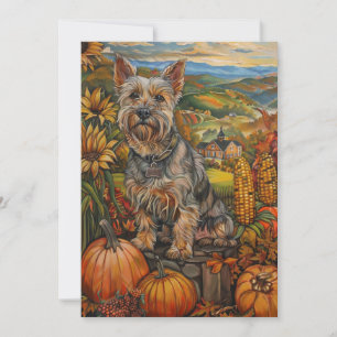 Cartes Pour Fêtes Annuelles Australie Terrier La récolte d'automne Thankesgivi