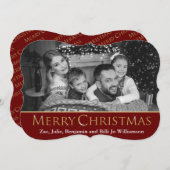 Cartes Pour Fêtes Annuelles Auto Black & White Photo Fancy Noël (Devant / Derrière)