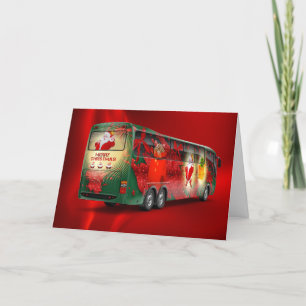 Cartes Pour Fêtes Annuelles Autobus de Noël