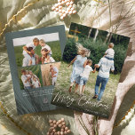 Cartes Pour Fêtes Annuelles Autographe | Joyeux Noël photo verticale<br><div class="desc">Envoyez des salutations de vacances à vos amis et votre famille dans le style chic avec nos cartes photos élégants. Le design présente votre photo préférée à orientation verticale ou portrait avec "Joyeux Noël" superposé le long du fond en écriture blanche. Personnalisez avec votre nom de famille et l'année dans...</div>