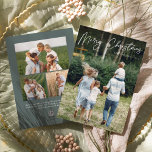 Cartes Pour Fêtes Annuelles Autographe | Joyeux Noël photo verticale<br><div class="desc">Envoyez des salutations de vacances à vos amis et votre famille dans le style chic avec nos cartes photos élégants. Le design présente votre photo préférée à orientation verticale ou portrait avec "Joyeux Noël" superposé le long du dessus en écriture blanche. Personnalisez avec votre nom de famille et l'année en...</div>