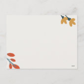 Cartes Pour Fêtes Annuelles Automne Botanique Thanksgiving (Dos)
