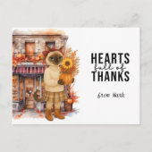 Cartes Pour Fêtes Annuelles Automne Chat coeur plein de remerciements pour l'a (Devant)