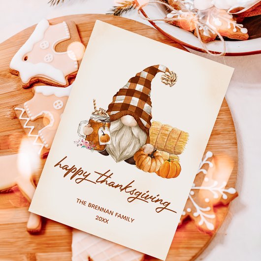 Cartes Pour Fêtes Annuelles Automne Citrouille Gnomes Thanksgiving