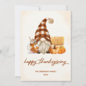 Cartes Pour Fêtes Annuelles Automne Citrouille Gnomes Thanksgiving (Devant)