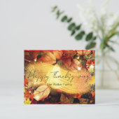 Cartes Pour Fêtes Annuelles Automne Feuilles Bon thanksgiving (Debout devant)