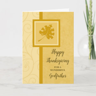 Cartes Pour Fêtes Annuelles Automne Feuilles Bon thanksgiving Parrain
