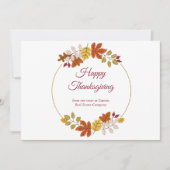 Cartes Pour Fêtes Annuelles Automne Feuilles Thankesgiving (Devant)