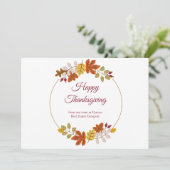 Cartes Pour Fêtes Annuelles Automne Feuilles Thankesgiving (Debout devant)