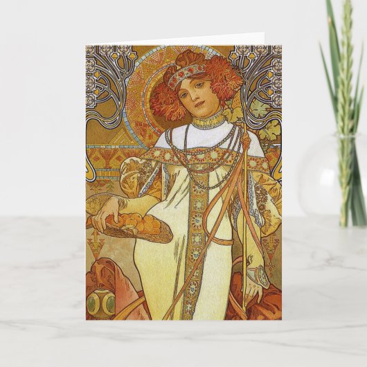 Cartes Pour Fêtes Annuelles "Automne" par Alphonse [Alfons] Mucha (Devant)