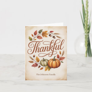 Cartes Pour Fêtes Annuelles Automne reconnaissant personnalisé