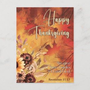 Cartes Pour Fêtes Annuelles Automne Sun Apocalypse 11:17 Bon thanksgiving