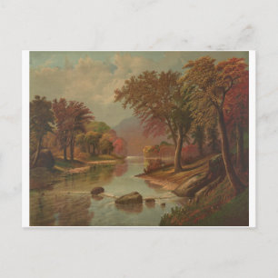 Cartes Pour Fêtes Annuelles Automne sur la lithographie de Wissahickon 1880