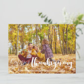 Cartes Pour Fêtes Annuelles Automne Typographie simple remerciement photo de f (Debout devant)