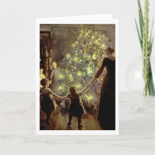 Cartes Pour Fêtes Annuelles Autour de l'arbre de Noël
