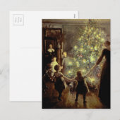 Cartes Pour Fêtes Annuelles Autour de l'arbre de Noël (Devant / Derrière)