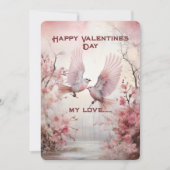 Cartes Pour Fêtes Annuelles Aux tourterelles blanches Vœux de la Saint-Valenti (Devant)