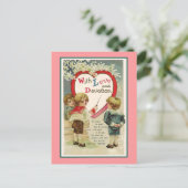 Cartes Pour Fêtes Annuelles Avec amour et dévotion Valentine victorienne (Debout devant)