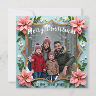 Cartes Pour Fêtes Annuelles Avec sa propre photo Poinsettia Peace