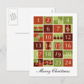 Cartes Pour Fêtes Annuelles Avent Calendar (Devant / Derrière)