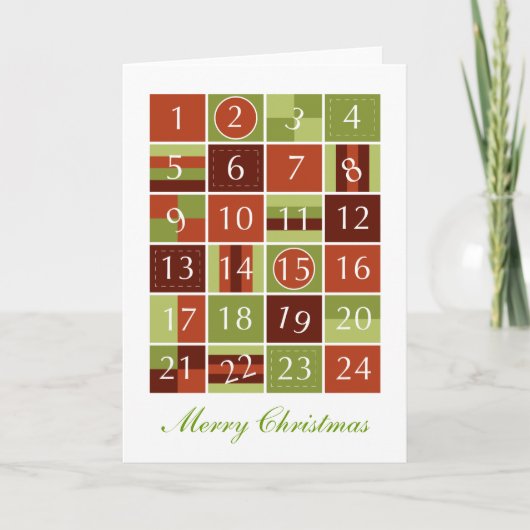 Cartes Pour Fêtes Annuelles Avent Calendar (Devant)