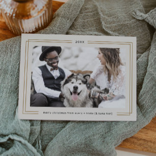 Cartes Pour Fêtes Annuelles AVERY Crème Cadre Noir Photo de Noël pour Couples