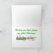 Cartes Pour Fêtes Annuelles Avion Biplane Joyeuses vacances Noël (Intérieur)