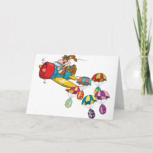Cartes Pour Fêtes Annuelles Avion de lapin de Pâques