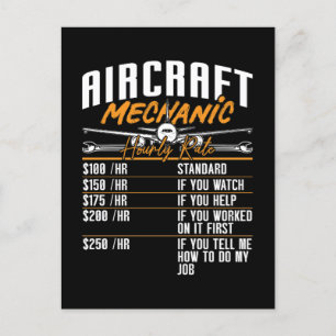 Cartes Pour Fêtes Annuelles Avion Mécanique Avion Avion à tarif horaire Fixer