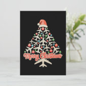 Cartes Pour Fêtes Annuelles Avion Noël Arbre Pilote Noël (Debout devant)