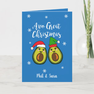 Cartes Pour Fêtes Annuelles Avo Grand Noël amusant Avocado Food Pun