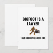 CARTES POUR FÊTES ANNUELLES AVOCAT BIGFOOT (Devant / Derrière)