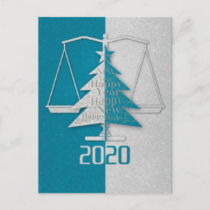 Cartes Pour Fêtes Annuelles Avocat Bonne Année 2020   Échelles de justice