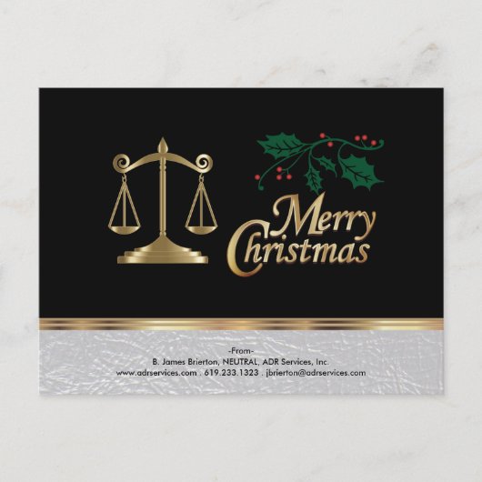 Cartes Pour Fêtes Annuelles Avocat - Joyeux Noël (Devant)