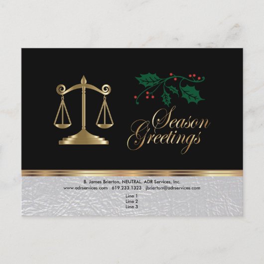 Cartes Pour Fêtes Annuelles Avocat - Noël (Devant)