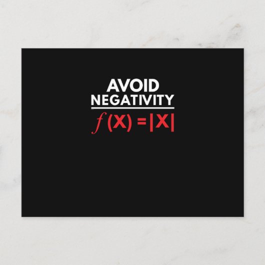 Cartes Pour Fêtes Annuelles Avoid Negativity Funny Math Puns Geometry Algèbre (Devant)