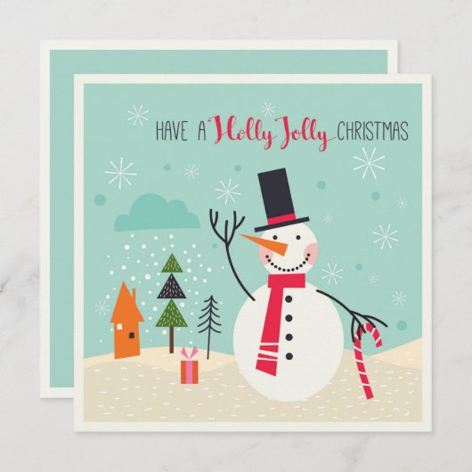 Cartes Pour Fêtes Annuelles Avoir Holly Jolly Noël Editable | Vacances (Devant / Derrière)
