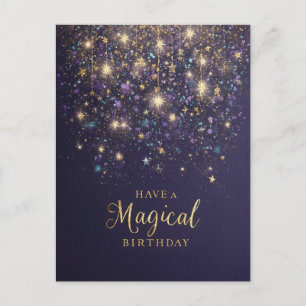 Cartes Pour Fêtes Annuelles "Avoir un Anniversaire Magique" avec Parties scint