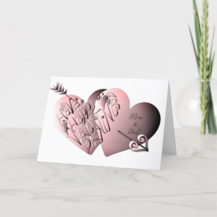 Cartes Pour Fêtes Annuelles "Avoir un Heureuse Sainte-Valentin"Coeurs écrits à