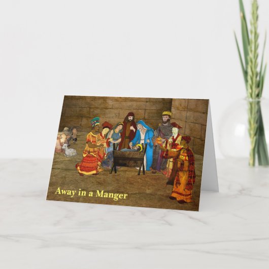Cartes Pour Fêtes Annuelles Away in a Manger (Devant)