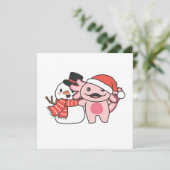 Cartes Pour Fêtes Annuelles Axolotal Avec Snowman En Hiver À Noël (Debout devant)