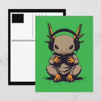 Cartes Pour Fêtes Annuelles axolotl gamer